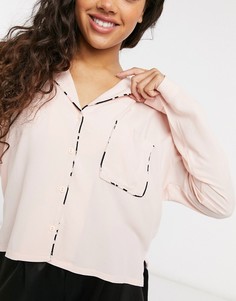 Пижамный топ цвета слоновой кости с зебровым принтом Topshop-Кремовый
