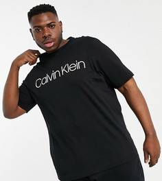 Черная футболка с большим логотипом Calvin Klein Big & Tall-Черный цвет