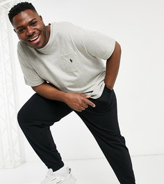Серая меланжевая футболка с логотипом Polo Ralph Lauren Big & Tall-Серый