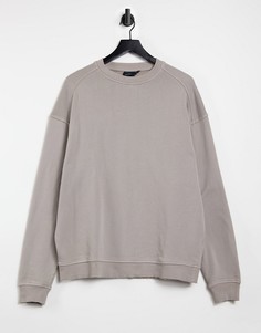Бежевый выбеленный oversized-свитшот ASOS DESIGN