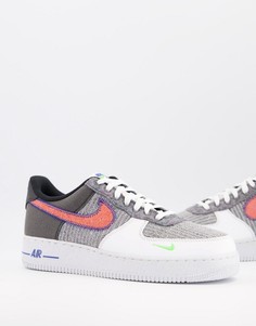 Белые кроссовки из переработанного трикотажа Nike Air Force 107 Revival-Белый