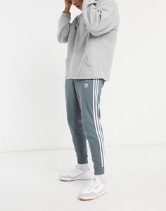 Сине-зеленые зауженные джоггеры с тремя полосками от комплекта adidas Originals adicolor-Зеленый цвет