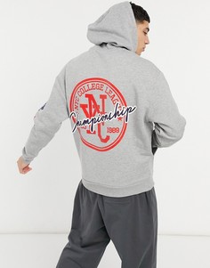 Худи в стиле oversized с несколькими принтами New York ASOS DESIGN-Белый