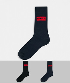 Подарочный набор из двух пар черных спортивных носков с логотипом HUGO-Черный цвет