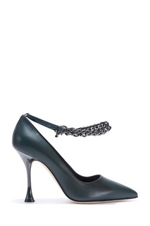 Темно-зеленые туфли Kurillos Calf 105 Manolo Blahnik