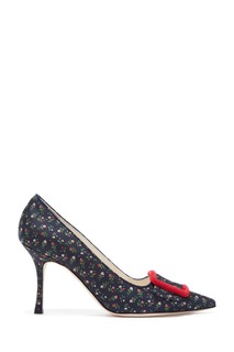 Темно-синие туфли Maysalepump Flower 90 Manolo Blahnik