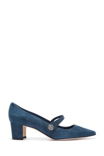 Темно-синие замшевые туфли Sajada Suede 50 Manolo Blahnik