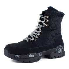 Черные комбинированные ботинки на шерсти Keddo