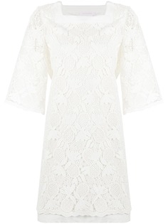 See by Chloé платье-трапеция с английской вышивкой