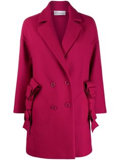 RED Valentino двубортное пальто с бантом