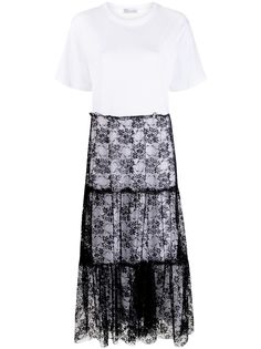 RED Valentino платье миди с кружевом