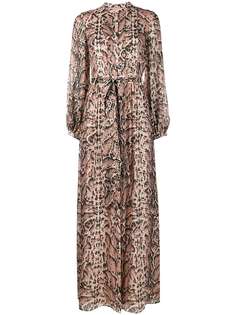 Temperley London длинное платье с принтом Ocelot