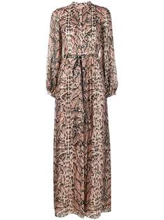 Temperley London длинное платье с принтом Ocelot