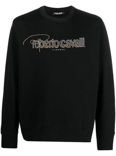 Roberto Cavalli толстовка с логотипом и заклепками