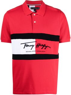 Tommy Hilfiger рубашка поло с вышитым логотипом