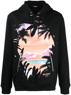 Balmain худи с графичным принтом