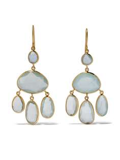 PIPPA SMALL серьги Glacier Baby Jellyfish из желтого золота с аквамарином