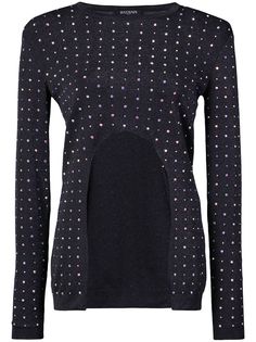 Balmain топ с отделкой кристаллами
