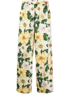 Dolce & Gabbana брюки палаццо с цветочным принтом