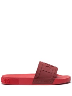 Dolce & Gabbana шлепанцы с тисненым логотипом