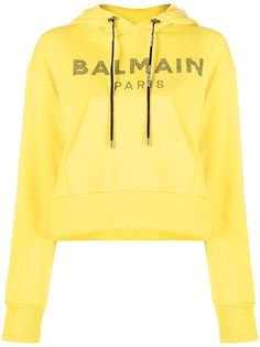 Balmain худи с кристаллами и логотипом