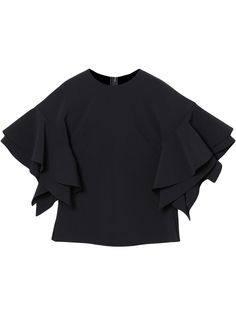 Carolina Herrera блузка с оборками на рукавах