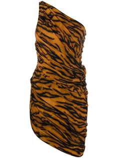 Norma Kamali платье асимметричного кроя с тигровым принтом