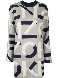 Kenzo платье-свитер вязки интарсия с логотипом