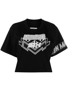 MM6 Maison Margiela укороченная футболка с логотипом