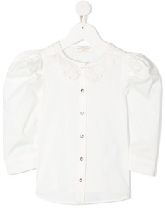 Monnalisa рубашка с цветочным кружевом