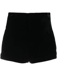 Saint Laurent бархатные шорты с завышенной талией