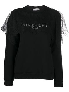 Givenchy толстовка с кружевной вставкой