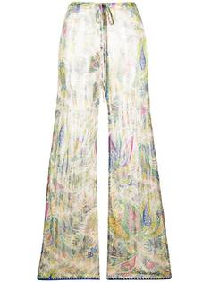 Etro прозрачные брюки с узором пейсли