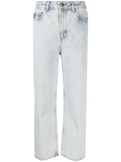 GANNI укороченные джинсы с завышенной талией