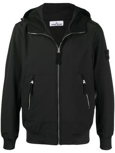 Stone Island куртка с капюшоном и нашивкой-логотипом