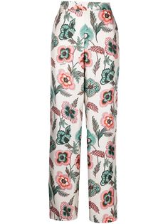 Salvatore Ferragamo брюки с цветочным принтом