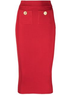 Balmain юбка миди в рубчик