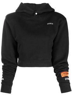 Heron Preston укороченное худи с логотипом