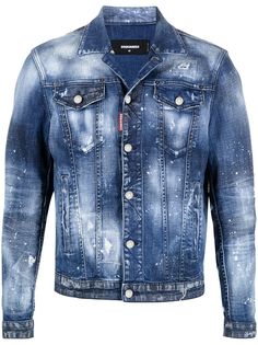 Dsquared2 джинсовая куртка с эффектом разбрызганной краски