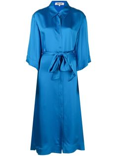 DVF Diane von Furstenberg атласное платье-рубашка Tanza