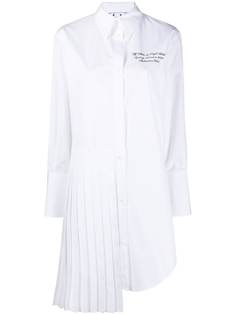 Off-White платье-рубашка асимметричного кроя со складками