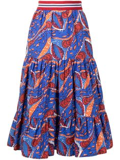 Stella Jean юбка миди А-силуэта с абстрактным принтом