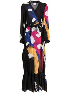 Stella Jean платье с абстрактным принтом и запахом