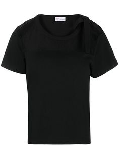 RED Valentino футболка Swiss со вставкой из тюля в горох