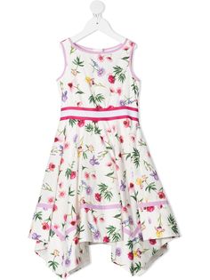 Monnalisa платье асимметричного кроя с цветочным принтом