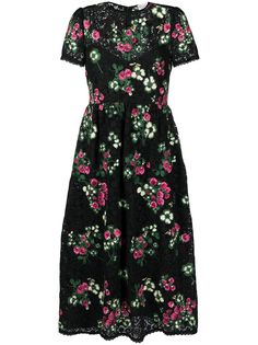 RED Valentino платье в технике макраме с цветочной вышивкой