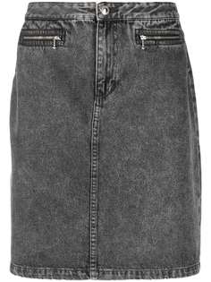 A.P.C. джинсовая юбка с эффектом потертости