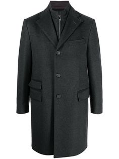 Corneliani фактурное пальто с карманами