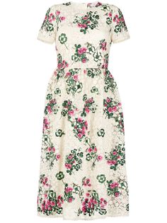 RED Valentino платье в технике макраме с цветочной вышивкой