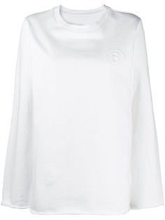 MM6 Maison Margiela топ с длинными рукавами и тисненым логотипом